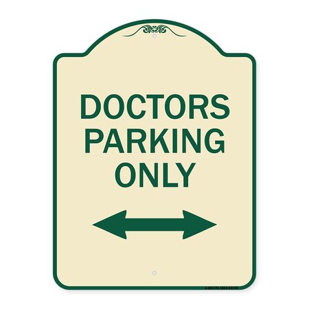 Signmission Doctors Parking W/ Bidirectional Arrow Heavy-Gauge Aluminum Sign, 24" x 18", TG-1824-24136 A-DES-TG-1824-24136